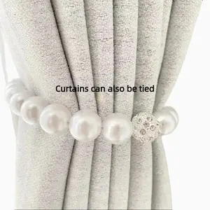 Magnetic Curtain Tiebacks Modern Minimalist Holders No Drilling Required for Contemporary Homes Easy to Use Secure Hold NoDrilli Unique Pearl Style Secure Hold NoDrilli