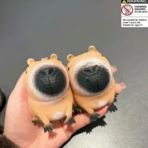 Extra Large & Super Soft Guinea Pig Stress Ball, Stress Relief Fidgets, 2-Pack Stretchy Finger Toy, Cute Animal Squeeze Toy for Kids Party, Office Sensory Relief Tool