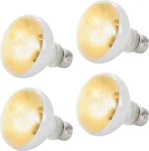 (4-Pack 100W Reptile Heat Lamp Bulbs - UVA Daylight Basking Light Bulbs for Reptiles, Turtles, Lizard, Bearded Dragon and Amphibians - 120V R80 Reflector Bulbs with E26 Screw Cap Base