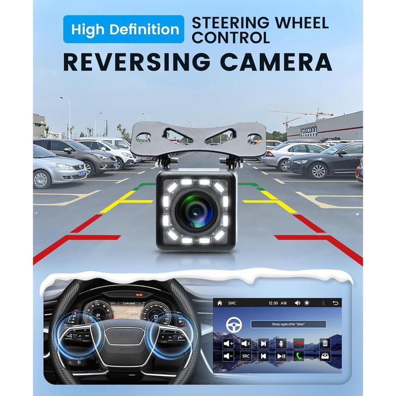 Single Din 7'' Car Stereo Wireless Carplay Touch Screen with Android Auto YouTube Video Bluetooth Mirror Link FM/EQ USB/AUX/TF/SWC/MIC Car Audio Receiver Backup Camera