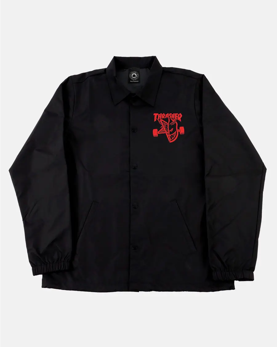 THRASHER X SPITFIRE - THRASH & BURN - COACH JACKET - BLACK
