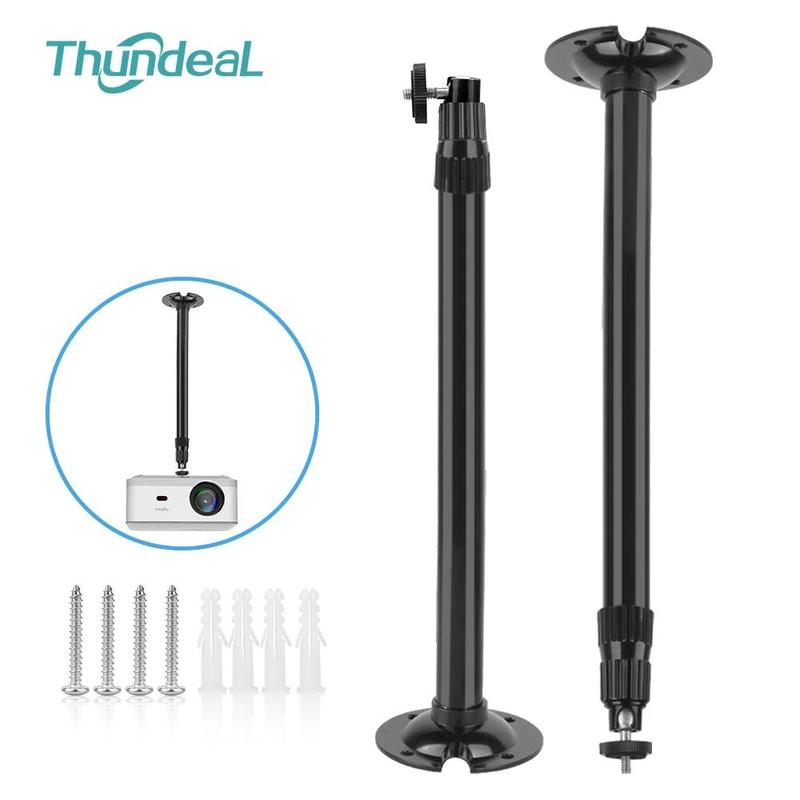 Thundeal TDA6W TD80W HY320 HY300Pro Projector Ceiling Mount Wall Holder 40cm 60cm 80cm 1/4 6mm Black Aluminum Projector Hanger Adjustable Mount Bracket