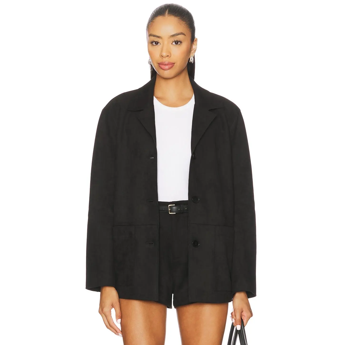 Elodie the Label Elodie Hayes Faux Suede Jacket in Black
