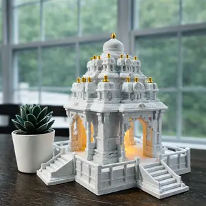 Marble-Style Indian Temple – Tabletop Mandir for Home or Office