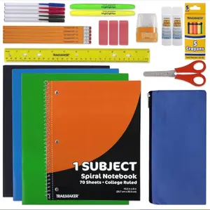 School Supplies Kit for Girls, Boys Back to School Supplies Bundle Pack 30 Piece School Supply Box Set for Kids Kindergarten, Elementary K-8 Includes Notebook, Folders, Pens, Pencils, and More