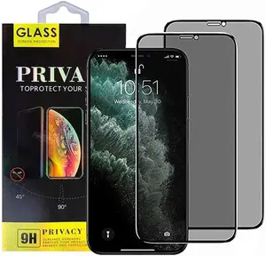 2 Pack Privacy Screen Protector for iPhone 11 / 11 Pro / 11 Pro Max – Full Coverage Anti-Spy Tempered Glass Film, HD Clear, Case Friendly, Scratch Resistant