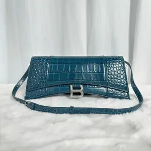 Pre-owned Balenciaga Croc Embossed Hourglass Luxury Bag |20759273