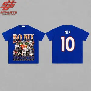 [Youth & Adult]BO NIX 10 For Broncos Country High-Quality 100% Cotton T-Shirt (Made In US), Broncos Football Shirt, Game Day Outfits, Gift For Football Fans, Bo Chapman Nix Football Graphic Tee
