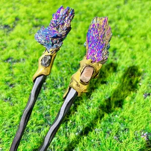 Rainbow Tourmaline Crystal Magic Wand – Powerful Healing & Spiritual Tool for Witches