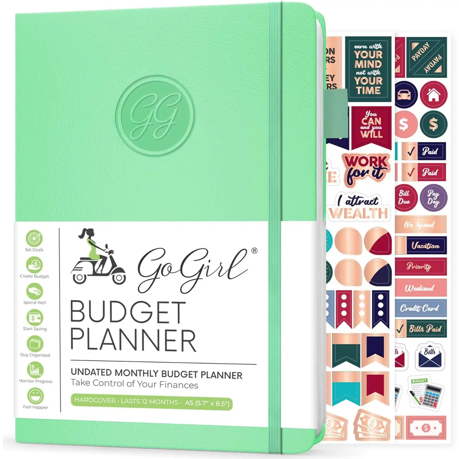 Budget Planner - Monthly Financial Planner Organizer Budget Book. Expense  Notebook Journal to Control , A5 (Mint Green)
