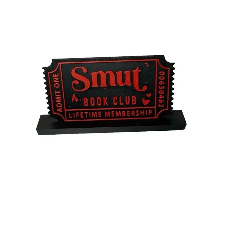 Smut Book Club Lifetime Membership Ticket Bookshelf Decor - Unique Movie Ticket Design for Home Decor Decorative Plaque