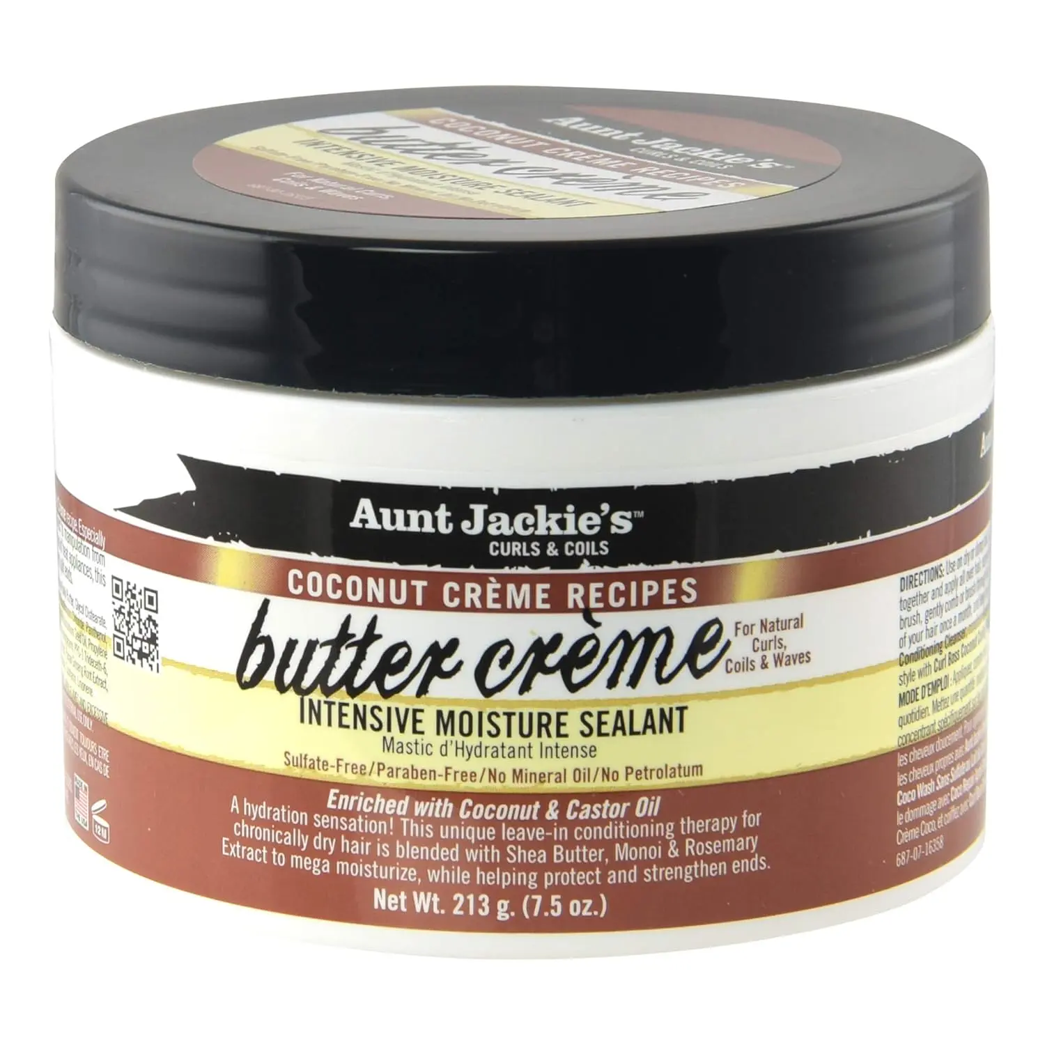 Coconut Crème Recipes Butter Crème Intensive Moisture Sealant, Leave-In Conditioning Therapy for Dry Hair, 7.5 oz