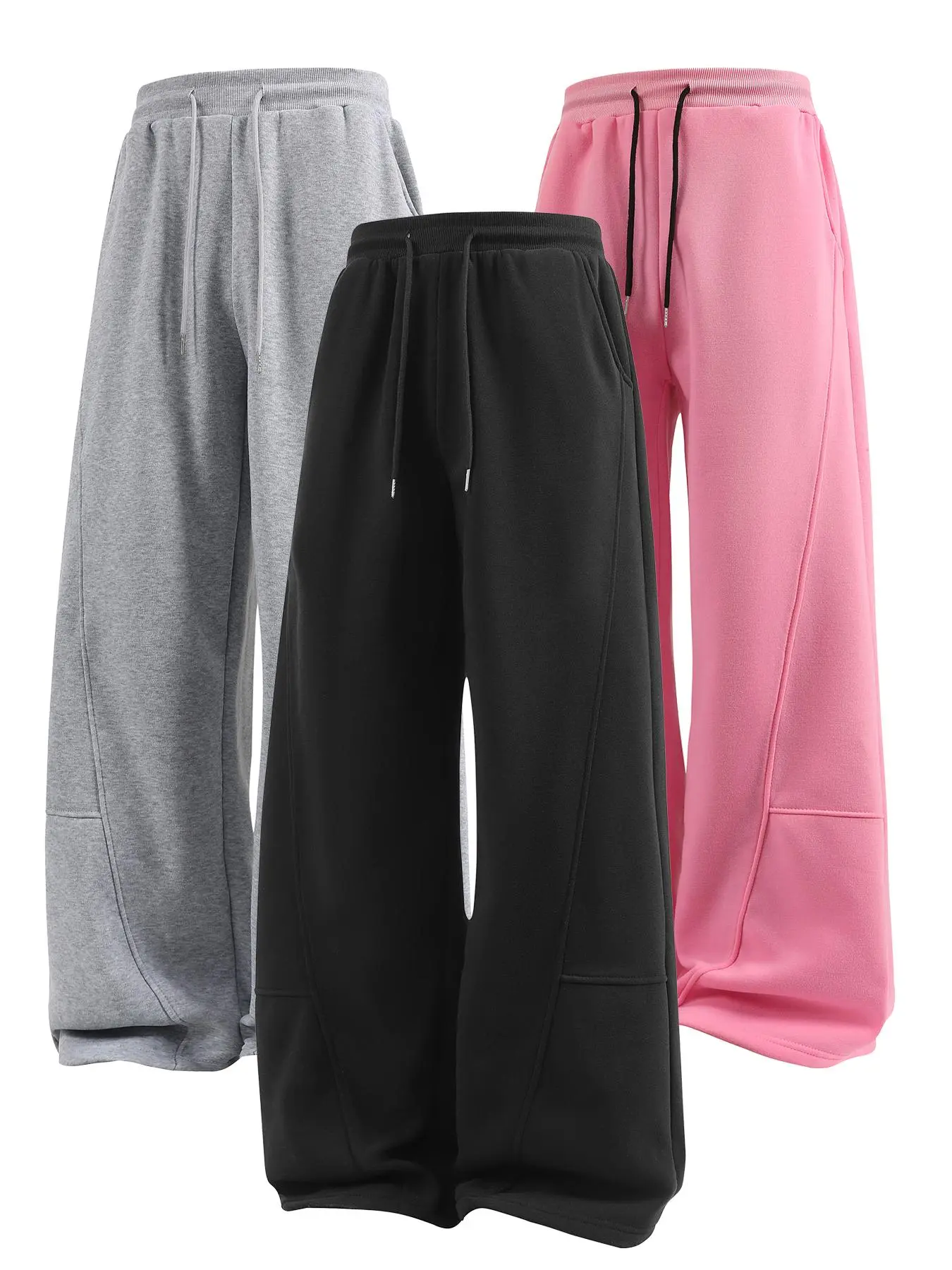 Baggy Joggers with Unisex Fit Ease, Wide-Leg Casual Style with Pockets, Drawstring Adjust for Loose Fit Freedom