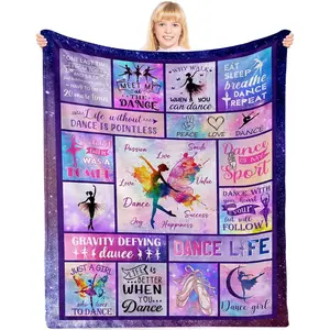 Dance Gifts Blanket for Girls, Dance Recital Gift for Girls, Gift for Dancers, Dancer Present for Girl on Birthday Thanksgivings Gifts for Mothers Day 40x50 in