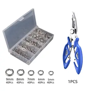200pcs High Strength Stainless Steel Split Ring Fishing Connector Swivel Clips, Durable Fish Lure Connectors for Fishing Gear Fishing Tackle