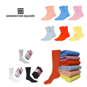 Generation Square 6 Pairs Women Non-Binding Circulatory Cushioned Cotton Crew & Ankle Socks - Comfort Fit, Lightweight, Colorful, All-Season Wear, Machine Washable - Soft, Style Breathable Womenswear Everyday Casual