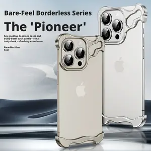 Frameless Irregular Metal Smartphone Case, Handheld Bumper with Camera Lens Protection, Compatible with iPhone 17, 16 Pro Max, 15 Devices - Mobile Phone Accessory