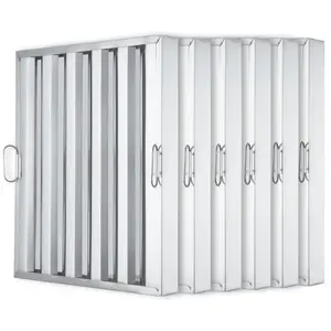 GARVEE 6 Pack Commercial Hood Filter 19.5W x 19.5H Inches, 430 Stainless Steel 5 Grooves Range Hood Filter for Kitchen Restaurant Exhaust Hood