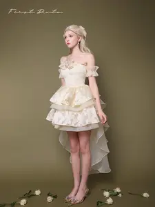 First Date Ivory Dress with Train