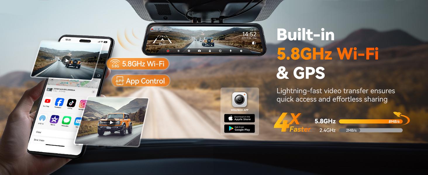 WOLFBOX G900 Tripro Bumper Version 3 4K Mirror Dash Cam with STARVIS 2 IMX678 Night Vision 5.8GHz WiFi Voice Control 256GB Card GPS Included Automotive Dashcam TikTokShopHolidayHaul WOLFBOX G900 Tripro Bumper Version 3 4K Mirror Dash Cam with STARVIS 2 IMX678 Night Vision 5.8GHz WiFi Voice Control 256GB Card GPS Included Automotive Dashcam TikTokShopHolidayHaul