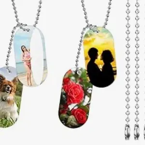 Personalized Photo Dog Tag Necklace with Customizable Images for Pets and Loved Ones