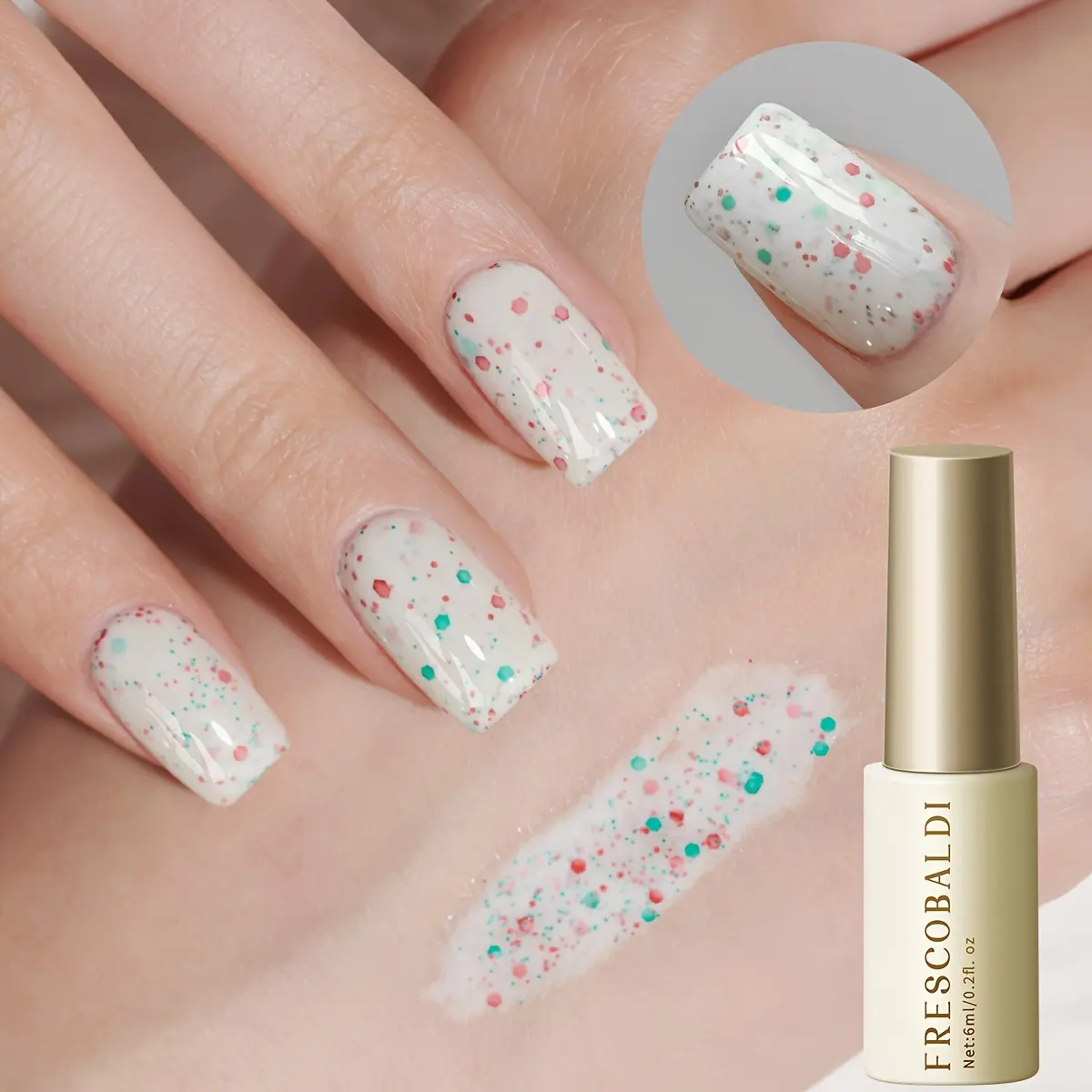 Cylindrical Bottle M-151 — 2025 bestselling trendy colors: strawberry mint; colorful glitter gel for nail art; spring/summer fashion high saturation glossy nail gel; suitable for salon manicures and DIY nails; a must-have women’s holiday gift.
