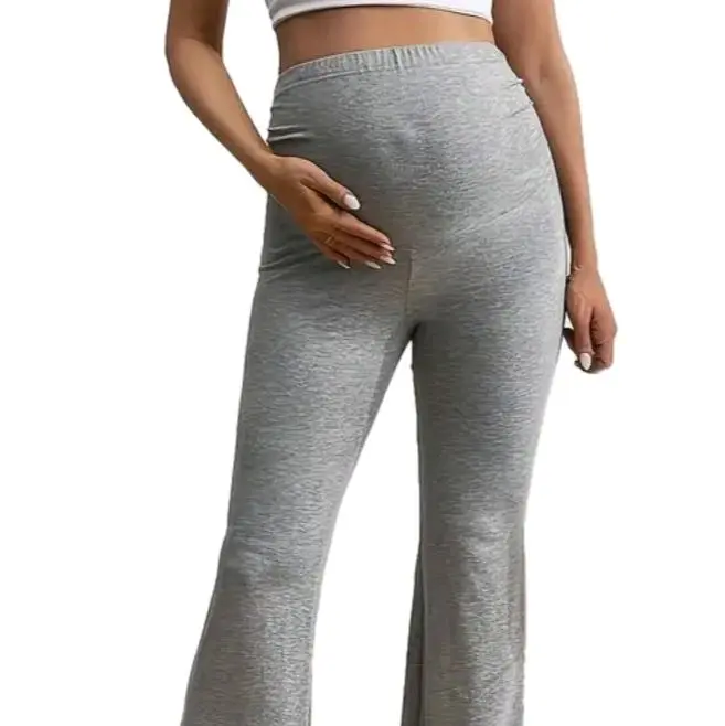 Pregnant Pants Adjustable Waist Flared Pants Solid Color for Pregnant Women Comfortable & Stylish Maternity Wear