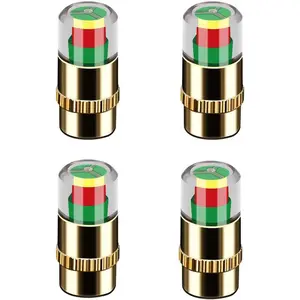 4 PCS Car Tire Pressure Monitor Valve, Car Pressure Monitor Valve Stem Cap for Medium-Sized, Small, Motorbikes, Bicycles
