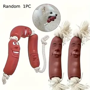 Fun Sausage Dog Chew Toy, Interactive Training Teething Toy, Bite-Proof Design, Durable and Safe, Ideal for Puppy Teething Relief