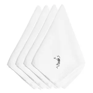 Carolines Treasures  Halloween Skeleton Embroidered Napkins, Set of 4