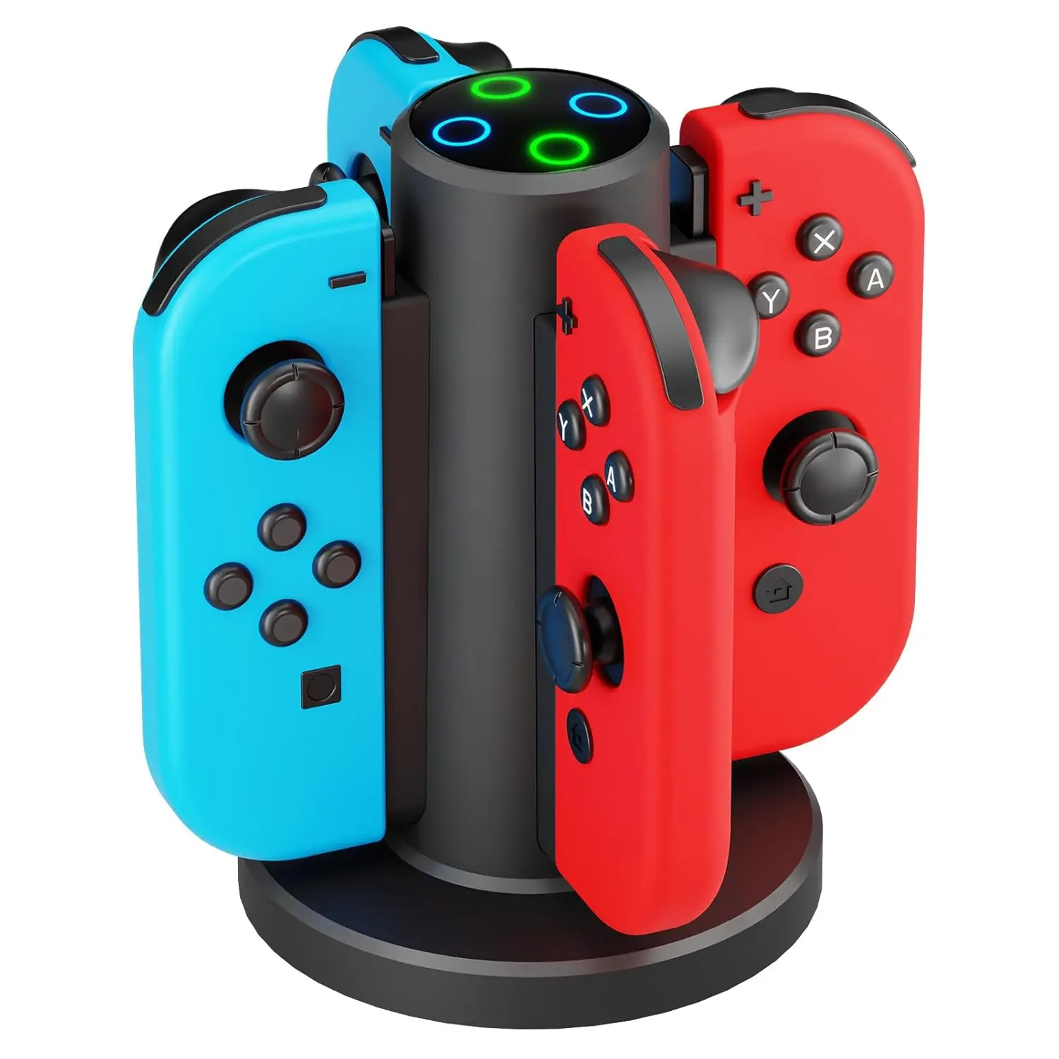 P-PDT08     Joycon Charging Dock for Switch Controller, Switch Accessories Compatible with Joycon,4 in 1 Charger with a USB Type-C Cord, Black