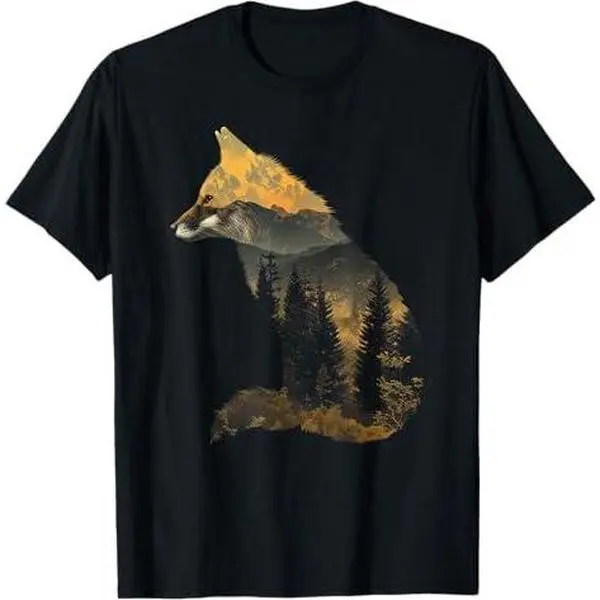 Fox Forest Nature Lover Mountains Hiking Camping Bushcraft T-Shirt