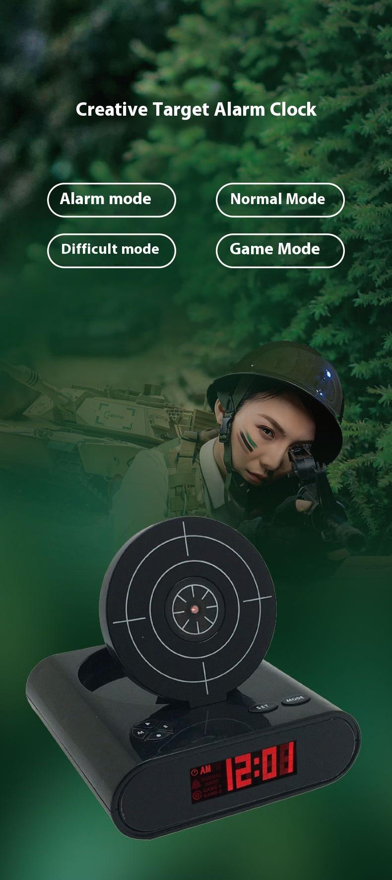 Battery Model Creative Novelty Shooting Toy Lazy Wake Up Alarm Clock