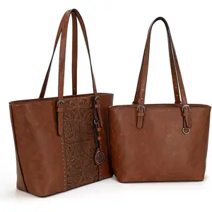Tote Bag for Women Large Purse and Handbags Set Embossed Collection Purse 2Pcs Set