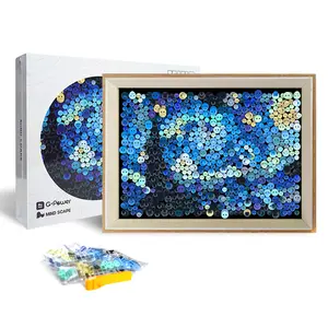PixelKnot DIY Button Art Craft Kit - Glue-Free Assembly, Hang & Stand Frame Included, Handmade Gifts, DIY Decorative Painting, Aesthetic Home Decor, Gift for Adults
