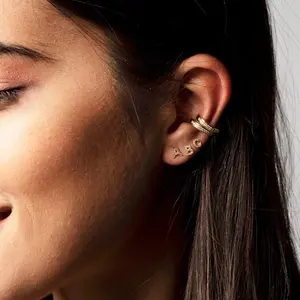 Initial Stud Earrings for girls, Earrings Sterling Silver Post 14K Gold Plated CZ Simulated Diamond Hypoallergenic Alphabet Letter Initial Earrings for Women Girls Jewelry Gifts