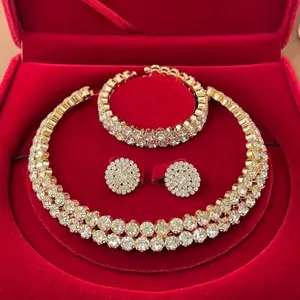 Lady K inspired 3pcs Bling Multi-Layer Jewelry Set - Necklaces for Women, Earrings, Bracelet, Choker - Wedding Accessory, Gifts for Women Costume Jewelry