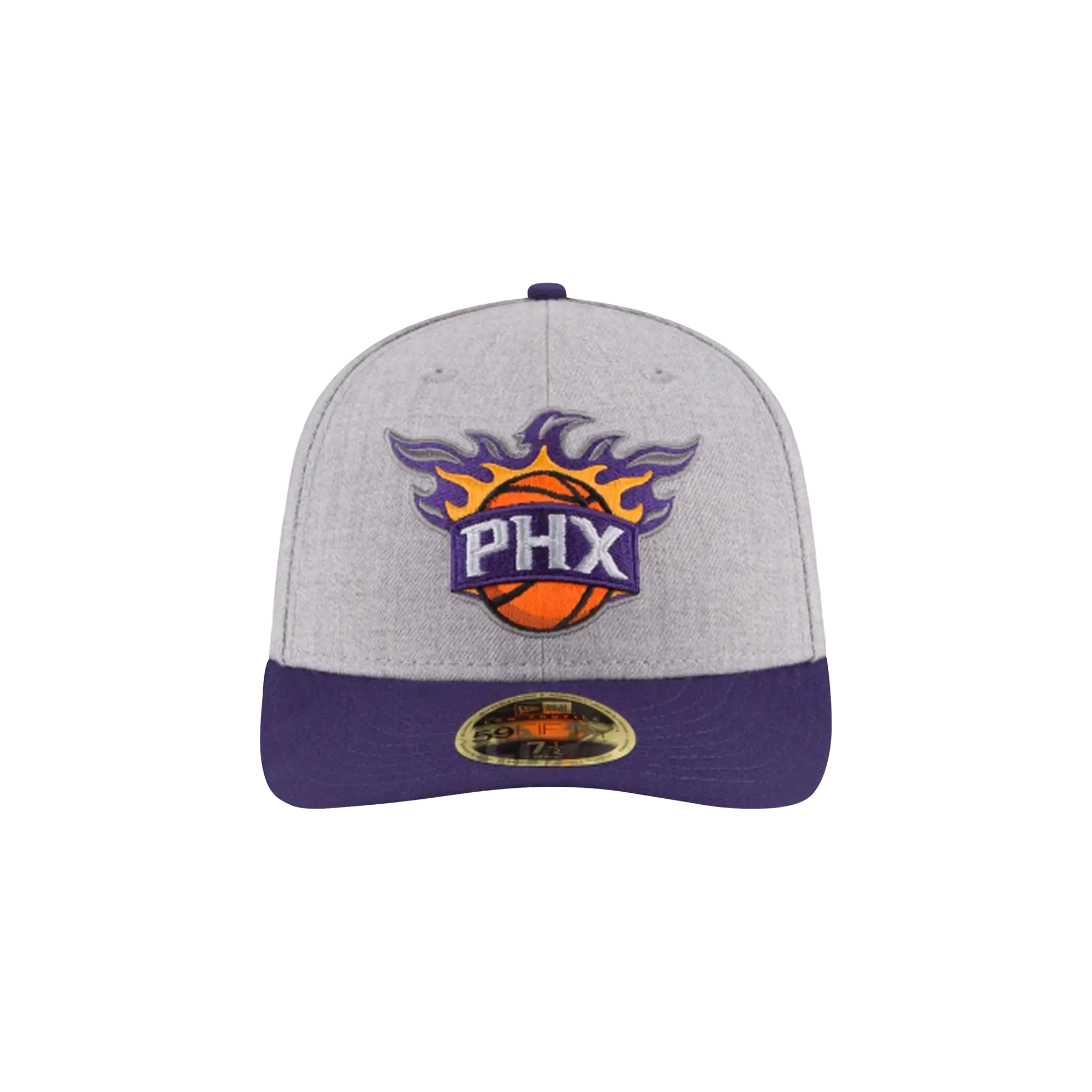 59FIFTY Phoenix Suns Low Profile Authentic Fitted Hat "Grey Heather / Purple - Brim" NE950
