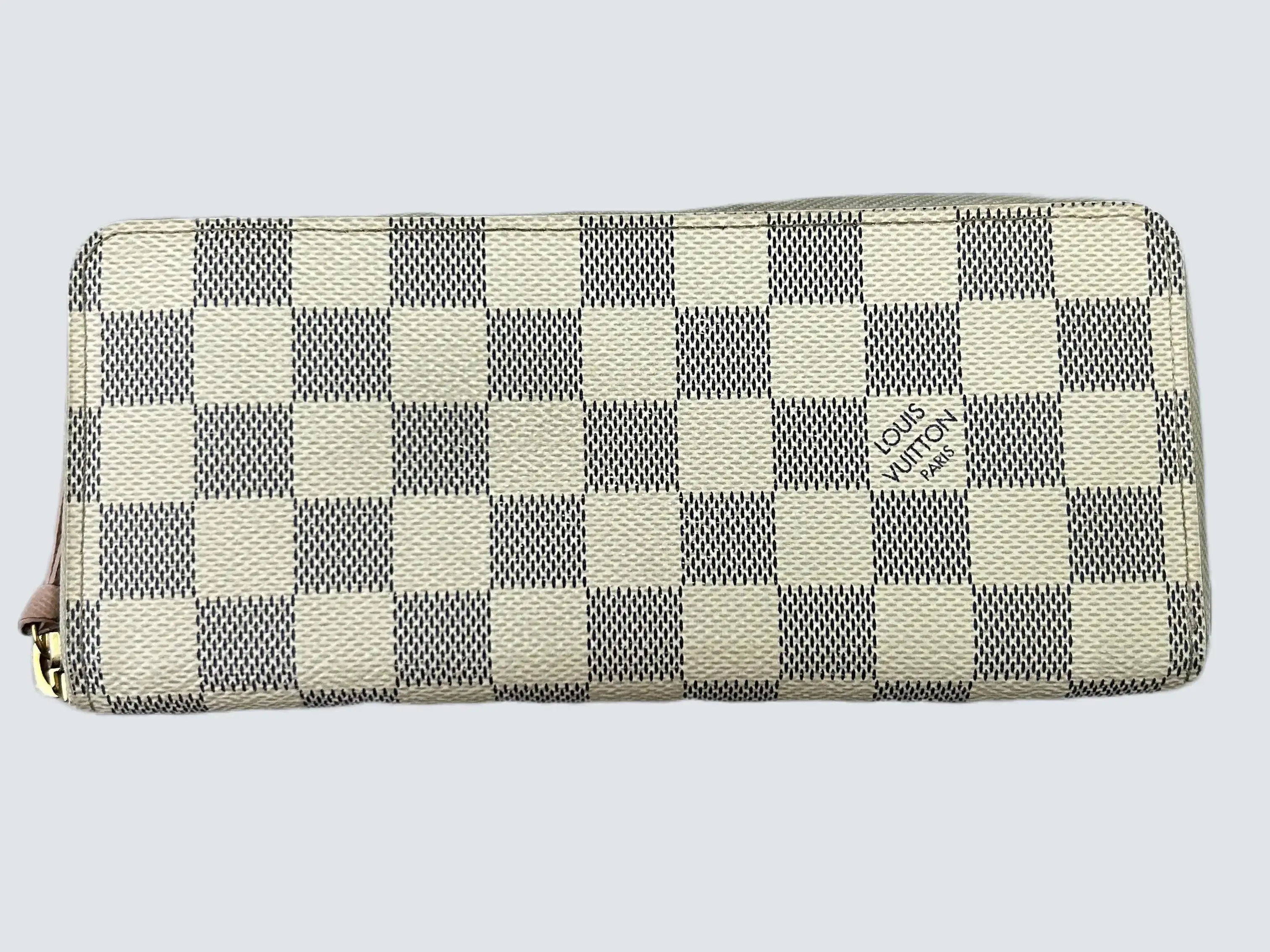 Pre-owned Louis Vuitton coated canvas Small Leather Goods Damier Azur Clemence Wallet