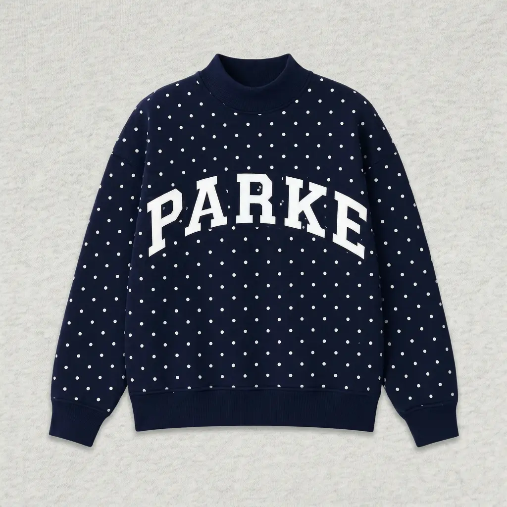 PARKE Women's Autumn Winter Casual High Neck Stand Collar Sweatshirt - English Letter Embroidered Sports Fitness Comfortable Ladies Top, Premium Breathable Apparel for Gym Workout, Jogging, Daily Wear, Outdoor & Weekend Wear