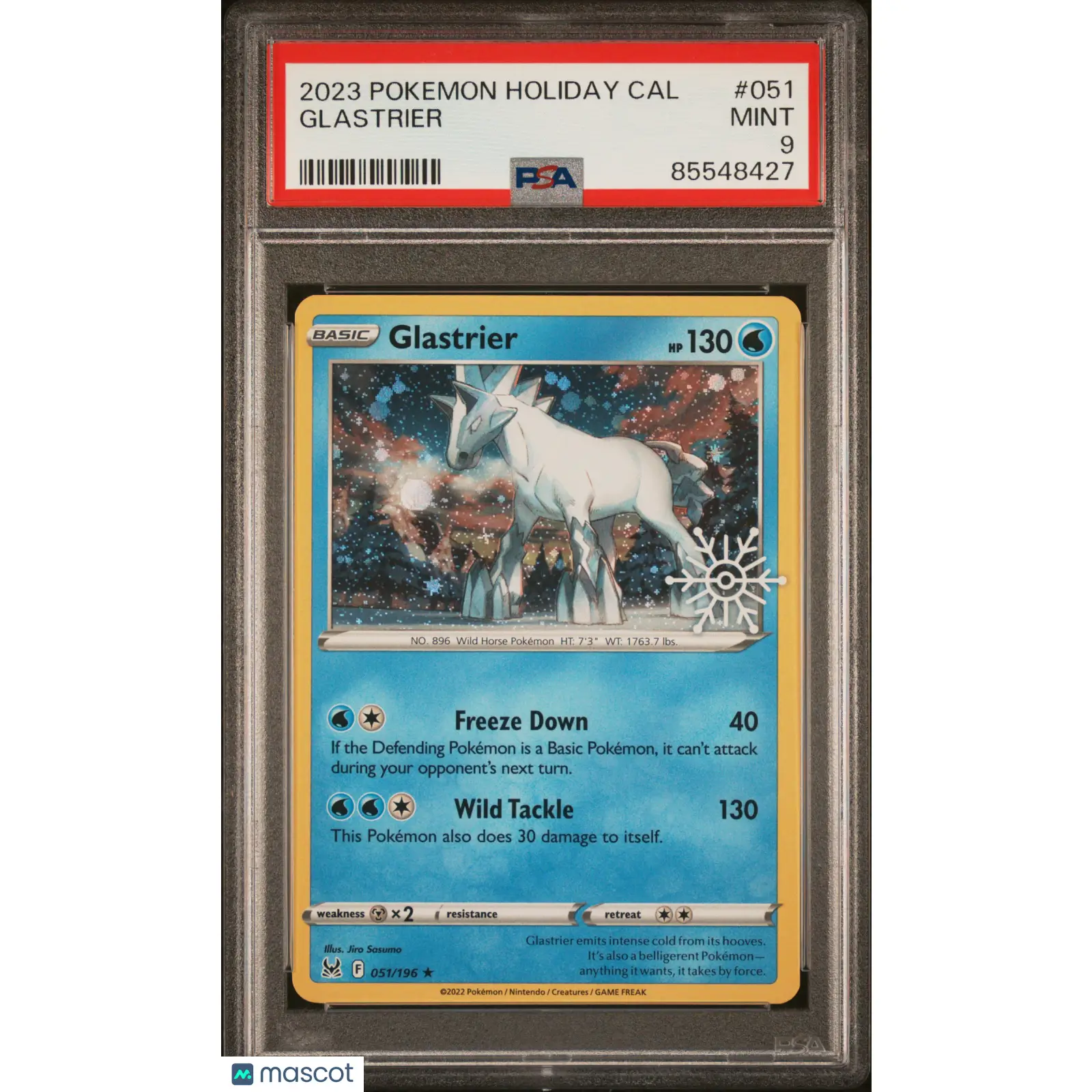 PSA 2023 Pokémon TCG Glastrier #051 9