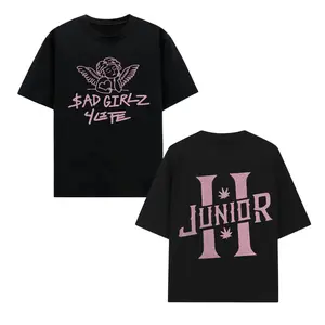 Men's Unisex Junior H Sadgirl Graphic Print Cotton T-shirt - Short Sleeve, Breathable, Stylish, Simple, Casual Comfortable Corridos Top for Heartbreak Vibes B512