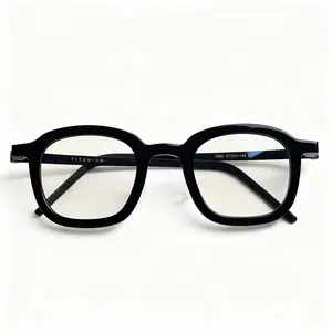 FIANPOR Vintage Handmade Black Frame Titanium Pure Anti-Blue Light Eyeglasses