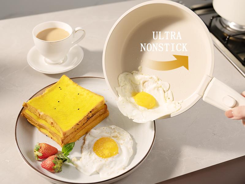 Astercook 20pcs Non-Stick Pots and Pans Set with Detachable Handle, Oven Safe, Stackable, Non-Stick RV Kitchen Cooking Set Modern Aluminum Dishwasher Safe