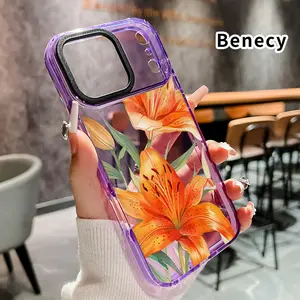 Case for iPhone 17 16 Pro Max 15 Air Plus 14 13 12 11 Orange Lily Grace Non-Yellowing Shockproof Clear slim Protective Softcase