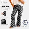 Sidefeel Women's Wide Leg Jeans High Waisted Stretchy Straight Leg Checkered Loose Denim Pants Fall Outfit