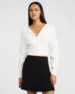 Express Studio Stretch Twill Super High Waisted Seamed Pleated Mini Skirt