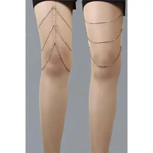 Rhinestone Leg Jewelry - Sparkly Leg Chain & Crystal Bracelet by Prima Dons & Donnas