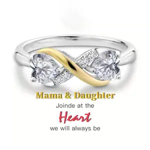To My Mom Infinite Love Ring, Love Heart Knot Silver Ring for Women Forever Linked You And Mom Rings Adjustable Thumb Rings Mother Gifts-
