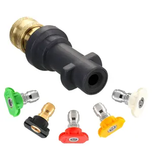 M MINGLE Pressure Washer Gun Adapter, to 1/4'' Quick Connect Fitting, Only Compatible Karcher K2, K3, K4, K5, K6, K7, With 5 Nozzles, Garden Hose Connectors, High Flow Nozzle, Water Hose Nozzle